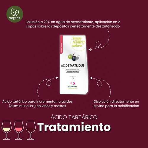 Acido Tartárico Enológico Laffort 25 Kg Para Acidificar Vino