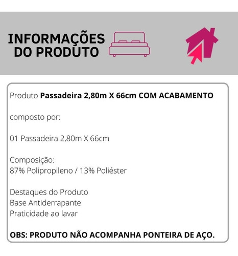 Imagem 5 de 6 de Passadeira 2,80 Metros Lancer Sisal Sislle Antiderrapante