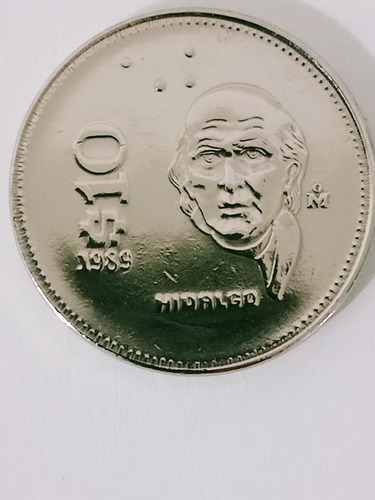 1 Moneda De $10.00 De Don Miguel Hidalgo Acero Inox. Añ 1989 (Usado)