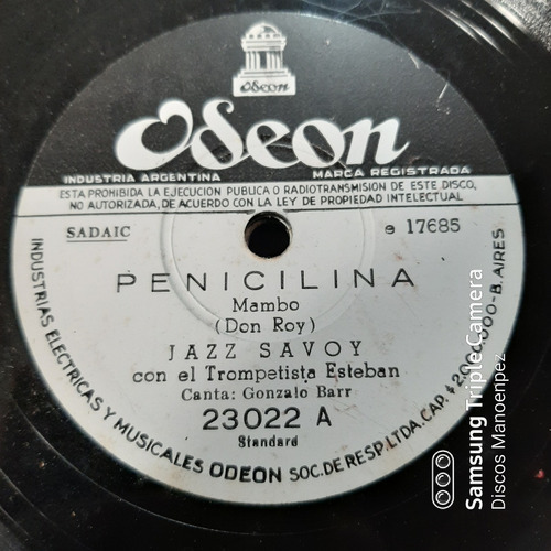 Pasta Jazz Savoy Con Trompestista Esteban Odeon C152