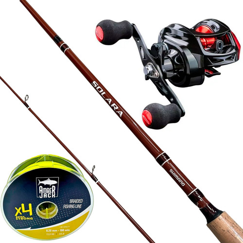 Baitcast Profesional Reel Amberjack Shimano Multi Color Manija Izquierda