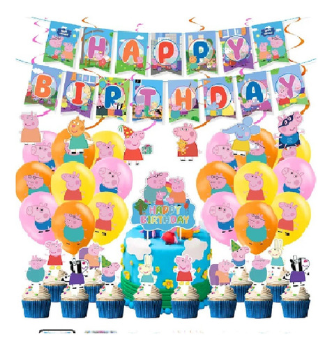 Cotillon Peppa Pig Decoración Cumpleaños Peppa La Cerdita 2
