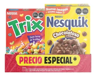 Cereal Nesquik 650 G + Cereal Trix 480 G