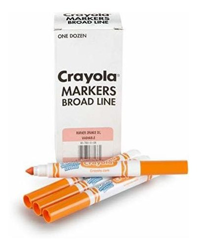 Marcadores Crayola, Lavables, Color Naranja, De Líneas Ancha