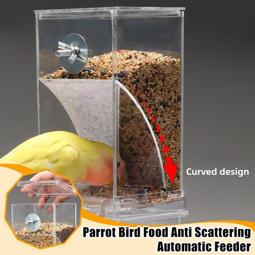 Comedero Para Pájaros No Mess, Comedero Automático Para Loro