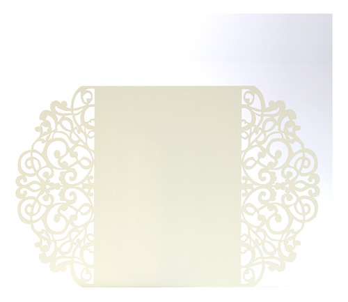 25 Invitacion Sobres Corte Laser Marfil Hueso 18x12cm