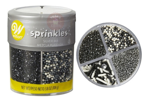 Sprinkles Blanco Y Negro Comestible 108gr Wilton Reposteria