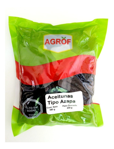 Aceitunas Negras De Azapa, 200 Grs Drenados, De Agrof