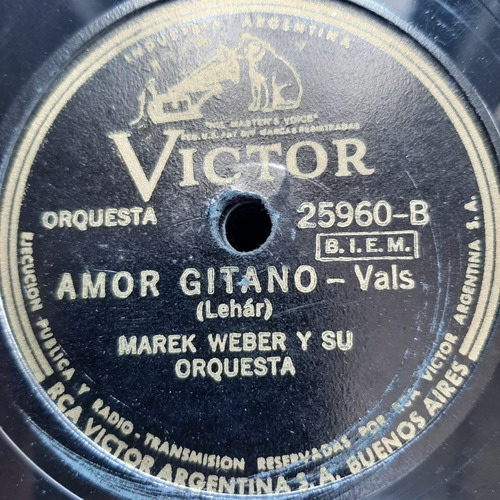 Pasta Marek Weber Orquesta Victor 25960 C61