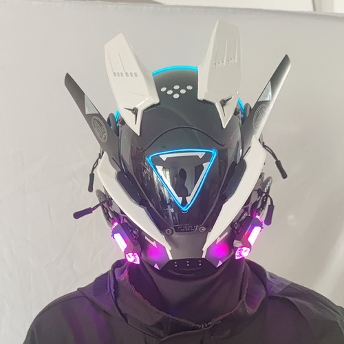 Cyberpunk Mask City Night Led Con Cierre En Forma De M, Colo
