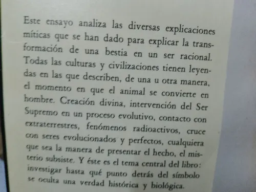 Libro. Los Dioses En La Creación Del Hombre. Ensayo Evolució