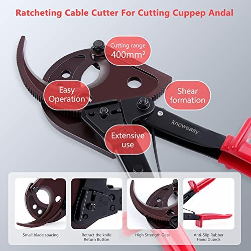 Cortador De Cables Y Cortador De Alambre Con Trinquete Knowe
