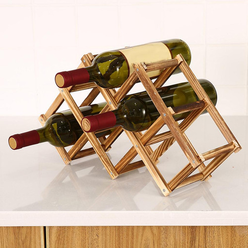 Zz Estante Plegable De Madera For Vino, Estante De 6