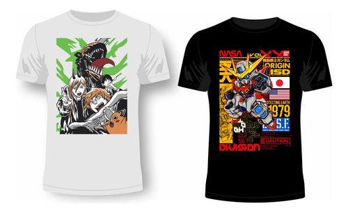 Vector Diseños Polos Animes Sublimacion Dtf Serigrafia Dtg