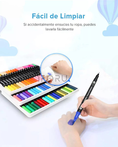 Caneta Marcador Brush Pen 100 Cores Duas Pontas Pincel Fina