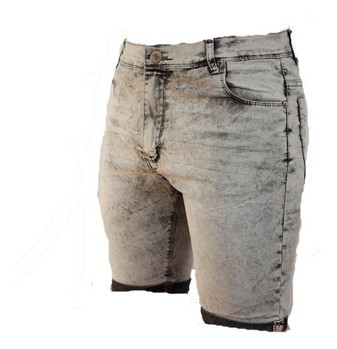 Bermuda Jean Elastizada Gris Lavado
