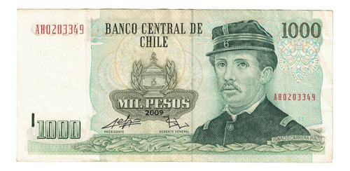 Billete De Chile 1000 Pesos 2009 De Gregorio - Zurbuchen