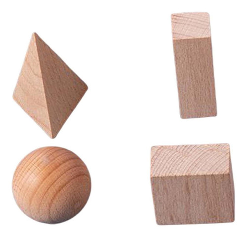 15 Piezas De Bloques Sólidos Geométricos De Madera Juguete