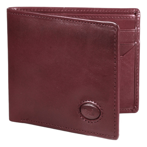Billetera De Cuero Hombre Bolonia 1170 | Rojo Rojo Liso
