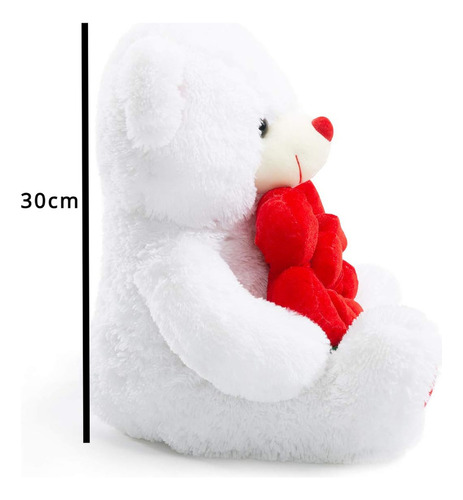 Ff Oso Peluche Con Rosa Peluche Suave El Día De San