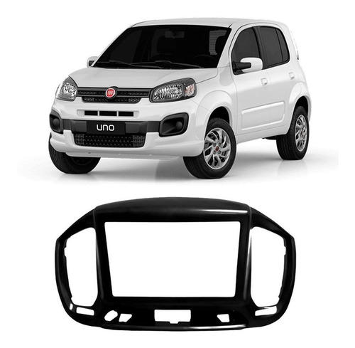 Moldura 2din Fiat Uno 2015 2016 2017 Painel Rádio Dvd Cd