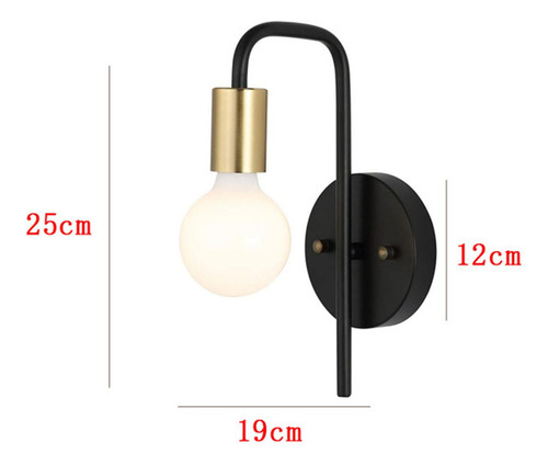Elegante Lámpara De Pared Para Decoración Negro Y Dorado