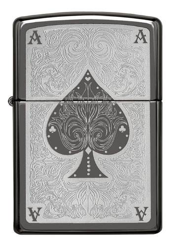 Imagen 2 de 10 de Encendedor Zippo Lighter Ace Filegree Plateado
