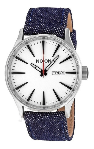 Reloj Nixon A1051540 Sentry Leather Dark Denim / Cream