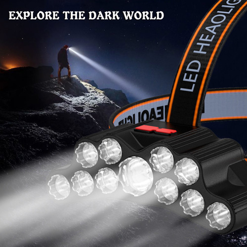 Linterna Frontal O 11led Para Exteriores, Linterna Con Carga