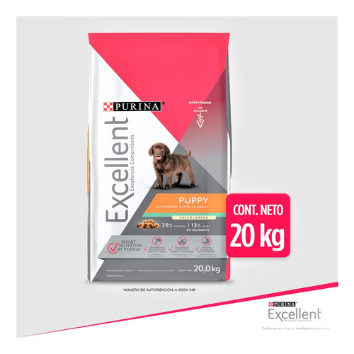 Alimento Excellent Perro Puppy Raza Mediana Y Grande 20 Kg