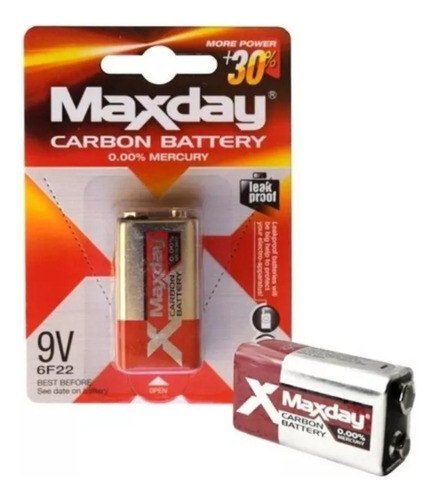 Bateria Alcalina 9 Volt Pilas Maxday Comun Control 320 Mah