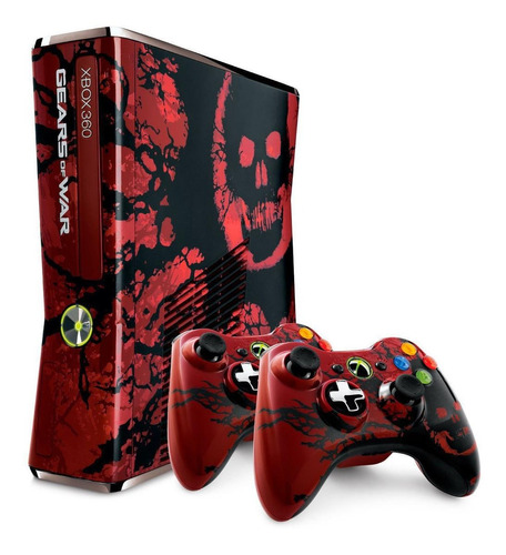 Microsoft Xbox 360 Slim 320GB Gears of War 3 Limited Collector's Edition color  rojo y negro