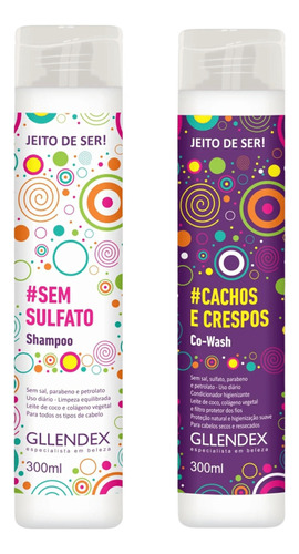 Shampoo Sin Sulfatos + Co Wash Para Rulos/crespos Gllendex