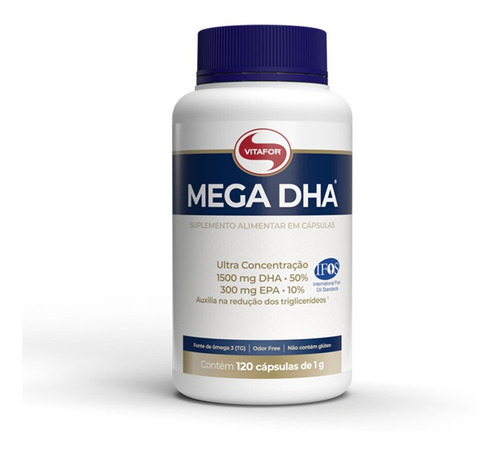 Mega Dha - 120 Caps - Vitafor 1500 Dha/300 Epa - Original