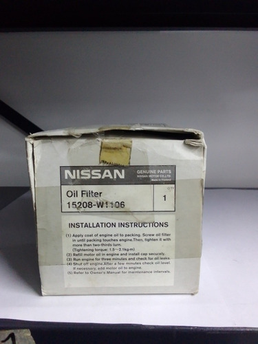 Filtro De Aceite Nissan Pathfinder Original Año 92 #r