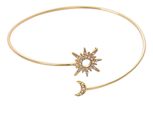 (gd) Zircão Sparkling Moon Upper Braço Cuff Braçadeira Bang