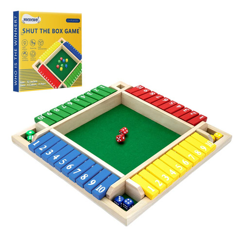 Nicecho Juego Shut The Box, Juego Familiar De Mesa De Madera