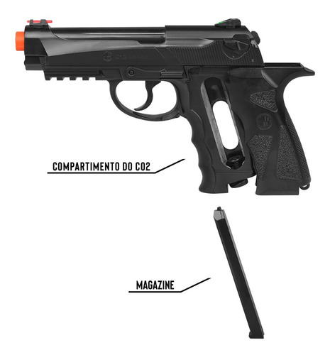 Pistola Airsoft C12 Co2 Rossi Wingun Calibre 6mm Ar15 Sport