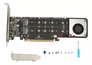 Tarjeta M.2 Pcie4.0 X16, Adaptador Nvme Ssd, Led De Doble Ca