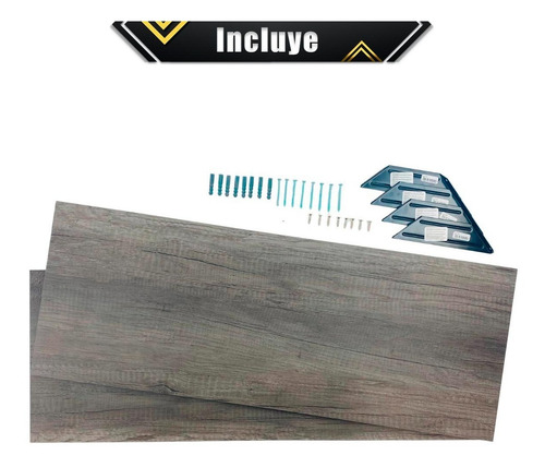 Imagen 4 de 10 de 2 Repisas Con Ménsulas Minimalistas Madera Melamina 80x30 Cm