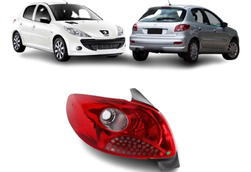 Faro Trasero Peugeot 207 3 Y 5 Puertas Retro Roja 2012/2015