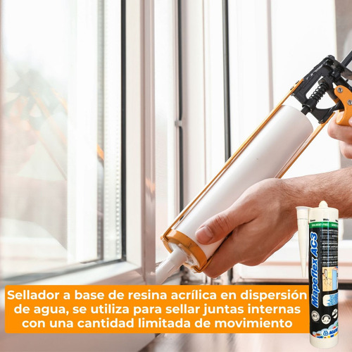 Sellador Acrílico Pintable Blanco Mapei Mapeflex Ac3 X4u