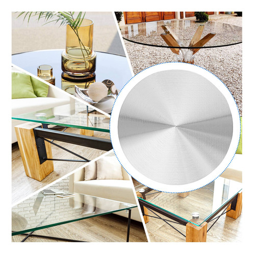 Pata De Mesa Adaptadora De Placa De Vidrio, Aluminio, Redond