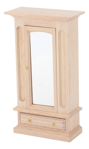 Nuevo Armario De Madera Tipo Casa De Muñecas 1:12 Con Espejo