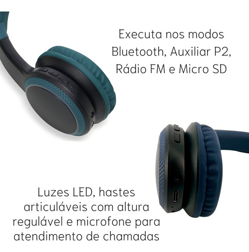 Fone De Ouvido Corrida Bluetooth Entrada P2 E Cartão Memoria Cor Vermelho