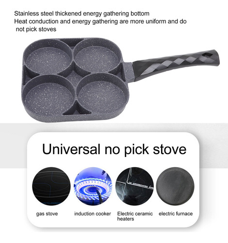 Sartén Antiadherente De 4 Orificios Para Tortilla Resistente