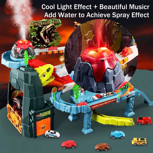 Set Juqic De Toy Car Ramp Track Dinosaur Spray Hills Adventu