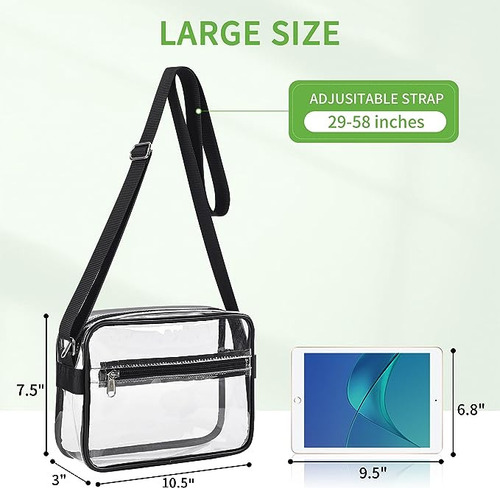 Bolsa De Ombro Transparente Stadium-appd Para Trabalho, Viag