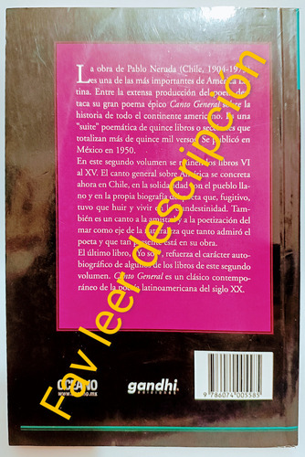 Libro Canto General 2 Pablo Neruda