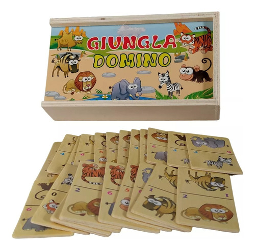 Domino Infantil Juego Aprendizaje Animales Jungla Educativo